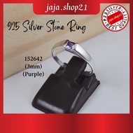 | 925 Silver 3mm CZ Purple Stone Ring For Women | 925 纯银 女款紫色石头戒指 | Cincin Perempuan Batu CZ Ungu Perak 925