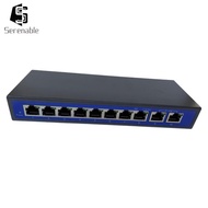[Serenable] 9 Port 10/100Mbps 8 POE Port & 2 Uplink Power Over Ethernet Switch Adapter New