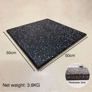 Rubber Mat Gym Flooring 50x50cm Shock Absorption Buffer Mat Anti-Vibration Soundproof Fitness Floor