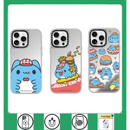 CASETi Bugcat Capoo Sticker Magnetic Plating Silver Case For iPhone 16 15 14 Plus 11 12 13 Pro 16Pro