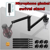 Adjustable Microphone Boom Arm Extended Riser with Cable Management Low Profile Mic Arm Gaming Micro
