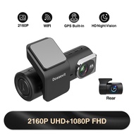 Dossevit 4K Dash Cam 2160P Built-In GPS Wi-Fi DVR ที่จอดรถ Monitor 1080P HD Night Vision 140 FOV กล้องติดรถยนต์