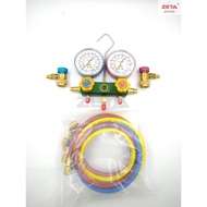 [ZETA Auto Tools] Cold Coal High Low Pressure Gauge Set/R12/R22/R134A/R1234YF Refrigerant Cooling