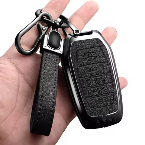 Metal+Leather Car Key Cover Case For Toyota Alphard PREVIA Voxy Noah Esquire Vellfire Harrier Remote