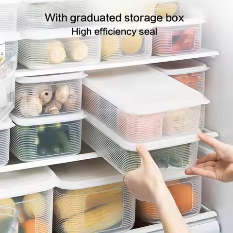 7 pieces of frozen compartment storage boxes, sealed fresh-keeping boxes, with 6 small compartment c