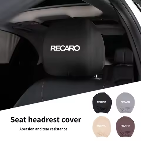 Car Black Seat Cover Headgear Headrest Covers Decoration For RECARO Racing