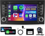 4G 64G VECHTEL 7 Inch Bluetooth Car Radio for Audi A4 S4 RS4 2002-2008 Carplay Android Car Wireless,