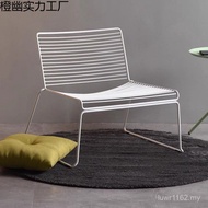 Furniture Simple Balcony Household Table Net Art Luxury Red Modern Iron Light Dining Chair Nordic Ne