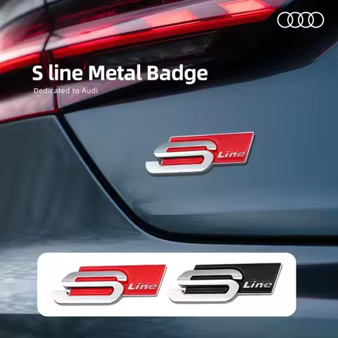 3D Metal Sline S LINE Side Fender Badge Emblem Sticker Decals for Audi Sline A1 A3 A4 A5 A6 A7 A8 Q3