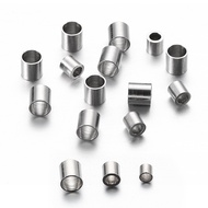 150pcs Stainless Steel Tube Crimp End Beads Clip Gold Color Foldover Stopper Spacer Bead for DIY Jew