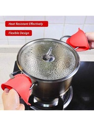 小型矽膠隔熱手套烹飪夾縫隔熱手套和鍋墊，適用於廚房料理和烘焙