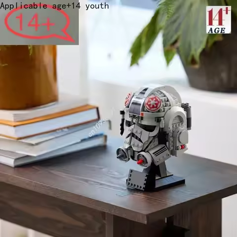 MOC 730pcs Moc 75429 AT helmet model Diy technology war creative assembly educational toys children'