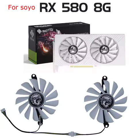 GPU Graphics Card Fan Placa De Video Cooler For SOYO 580 RX590 GME 8g,For Soyo RX6600M 8gb,2Pcs/Set,