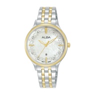 Alba Fashion 3 Hands Date Quartz MOP Dial Stainless Steel Two-Tone Bracelet Women Watch AH7CR4X