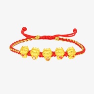 CTS 24K 999ทอง Wufu ของขวัญมังกรนำโชคกำไลข้อมือ CHOW TAI SENG ระบบ Y0HC0157 Y0HC0158 Y0HC0153 (เชือก