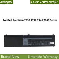 NYFJH Laptop Battery For Dell Precision 7530 7730 7540 7740 Series P34E001 P74F002 5TF10 0WMRC GW0K9