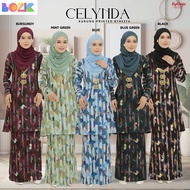 Kurung Printed CELYNDA | Premium Moss Crepe Ironless | Kain A Shape