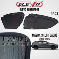 ELEVO Mazda3 Mazda 3 Liftback Hatchback 2019 to 2025 Sunshade Car Windows Sun Shades 4pcs