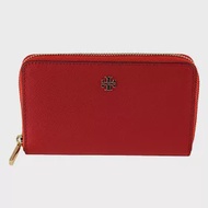 Tory Burch 素面皮革拉鍊中夾-紅