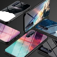 OPPO Reno3 Reno 3 Pro 4G 5G Casing fashion hard colorful starry sky tempered glass Case OPPO Reno 3 Pro Cover with soft TPU frame full protection