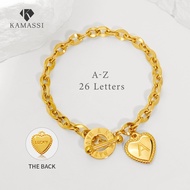KAMASSI Initial Letter Bracelet for Women Stainless Steel Accessories Non-Tarnish Non-Fading B2038