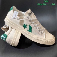 รองเท้าคอนเวิร์สรุ่นวันดาวConverse Star Player OX White/Green สินค้าพร้อมกล่อง มีเก็บเงินปลายทาง ถ่ายจากสินค้าจริง