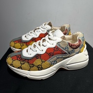 98新古馳/Gucci  Rhyton 帆布老爹鞋 女款 35碼  🈚附件