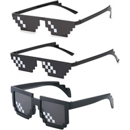 ALVOGIMOR 3 Pack Thug Life Sunglasses,Men Women Kids Pixel Mosaic Glasses, MLG Shades for Photo Prop
