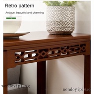 [SG local send]Chinese Style Side Table Carved Solid Wood Coffee Table Living Room Simple Multifunct