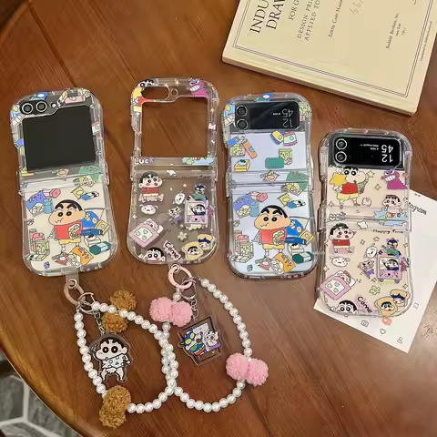 Snack Crayon Shin-chan&Crayon Shin-chan And His Friends Phone Case For Samsung Galaxy Z Flip 7 6 5 4