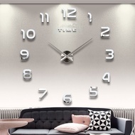 {Best-selling party decoration}นาฬิกาควอตซ์2023 3D DIY,นาฬิกานาฬิกาขนาดใหญ่ดีไซน์ทันสมัยสติกเกอร์กระจกอะคริลิคห้องนั่งเล่นตกแต่งบ้าน Horloge
