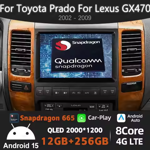 Android 15 Car Radio For Toyota Land Cruiser Prado 120 For Lexus GX470 GX 470 J120 2002 - 2009 GPS N
