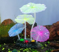 fluorescent (Glowing)   aquarium decoration artificial lotus leaf and sea creatures) Rm 11.90