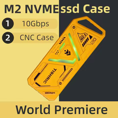TISHRIC T20 SSD NVME M2 Hard Drive Enclosure 10Gbps CNC RGB USB 3.0 To Type C Hdd Box For M.2 2242 2