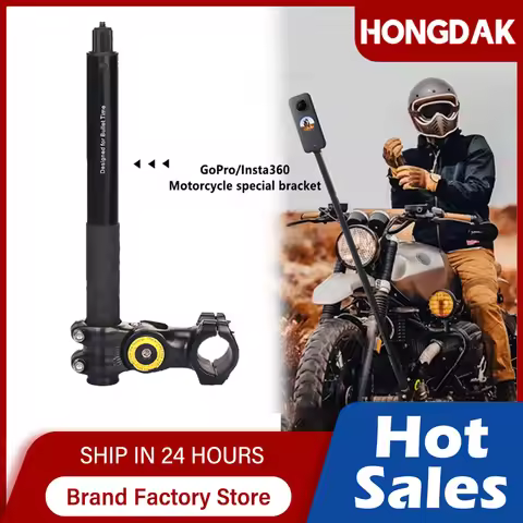 Motorcycle Bike Panoramic Monopod Bicycle Hidden Selfie Stick for GoPro Max Her 11 10 9 One DJI Inst
