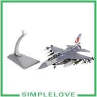 [Simple] 1/72 Scale Diecast Fighter F16D Fighting Falcon Plane Toy with Metal Stand