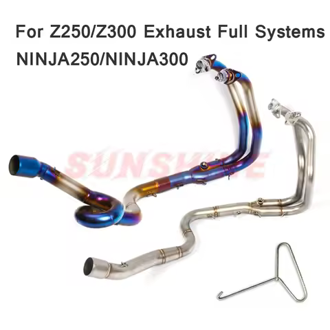 Front Pipe Motocross Exhaust Motorcycle Slip on Escape Moto Full System Stainless Steel For Kawasaki