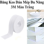 Băng Keo Dán Mép Đa Năng 3M Màu Trắng Dán Chống Thấm Bồn Rửa Chén, Mép Cửa, Mép Tường