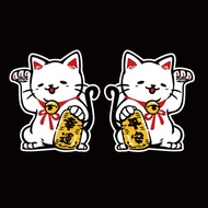 開運招財貓 反光貼紙 防水車貼 機車貼紙 汽車貼紙 3M工程級