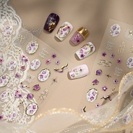 TENSOR Cross-border bestseller: Luxurious rose nail art stickers TL417Gold-embossed purple rose star