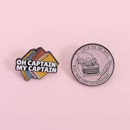 Dead Poets Society Movie Element Enamel Brooch Classic Line ‘OH CAPTAIN MY CAPTAIN’ Metal Pin Backpa