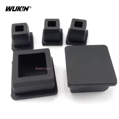 Black Square Silicone Rubber End Caps 9.6mm~50.6MM T Type Blanking Plug Tube Hole Caps Insert Seal S