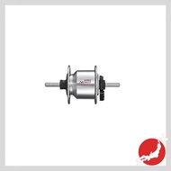 SHIMANO Hub Dynamo DH-C2100 C (compatible with 20-24 inch wheels) in silver, featuring a 28H nut typ