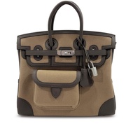 Hermès Limited Edition Mousse Goeland Toile and Ecorce Swift Cargo Birkin 25 Palladium Hardware, 202