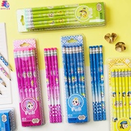 ดินสอHB ดินสอดำ ดินสอไม้ HB ลายปลา แพ็ค 12 แท่ง คละสี ดินสอ ดินสอลายการ์ตูน ดินสอไม้หัวยางลบ ดินสอยา