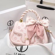 Gf30 Valentine's Day Niche Ice Berry Powder Handbag 2024 New Style Trendy Embossed Saddle Bag Female