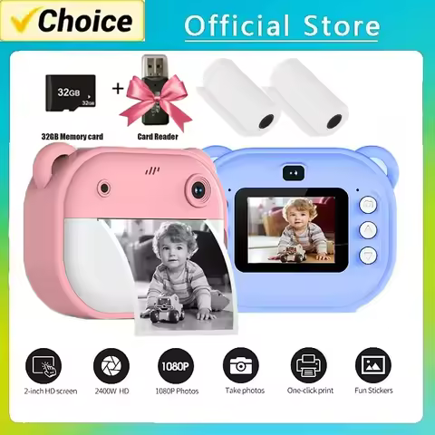 Children Digital Camera Instant Print for Kids Thermal Print Camera Instant Photo Printing Camera Vi