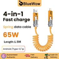 BlueWow 4-in-1【1.5M】Fast Charging Cable USB Type C Cable For Usb C Charger Charging Cable Wire