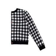 เสื้อคาร์ดิแกนถัก MOF เด็กผู้หญิง HalfHalf Series แขนยาว ทรงหลวม ปกกลม ลายจุด โพลีเอสเตอร์ คอตตอน อะ