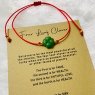 4 Leaf Clover String Bracelet Minimalist Fashionable Red String
